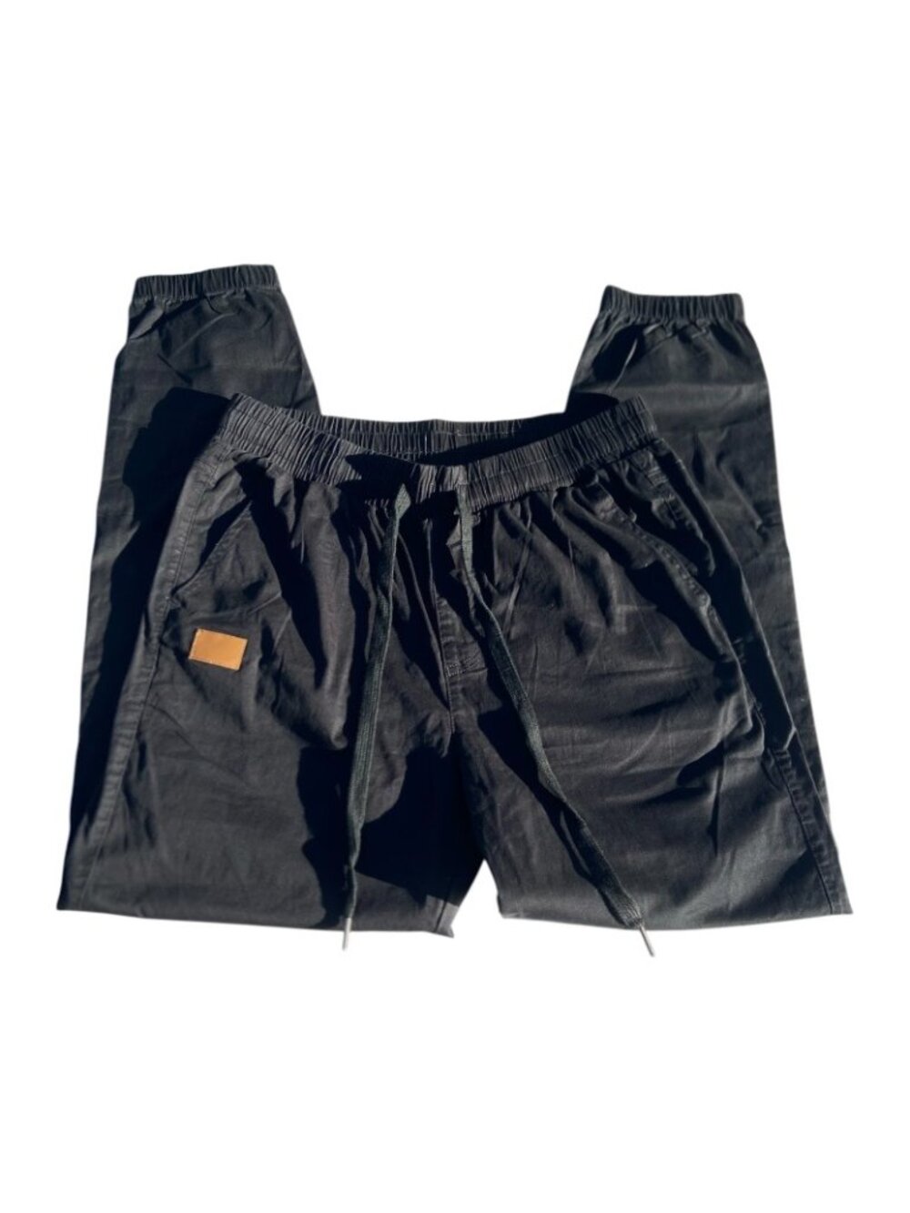 Women's Black Lightweight Drawstring Jogger Pants, S - Picture 4 of 6